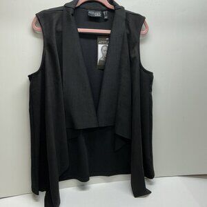 Medium Vest Faux Suede and Luxe Ponte Draped
